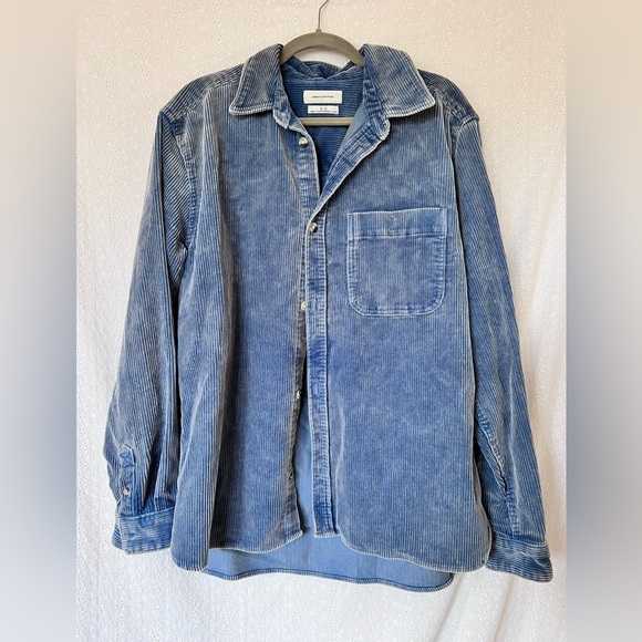 Urban Outfitters Blue Corduroy Shacket - faded blue Oversize button down medium - Picture 1 of 4